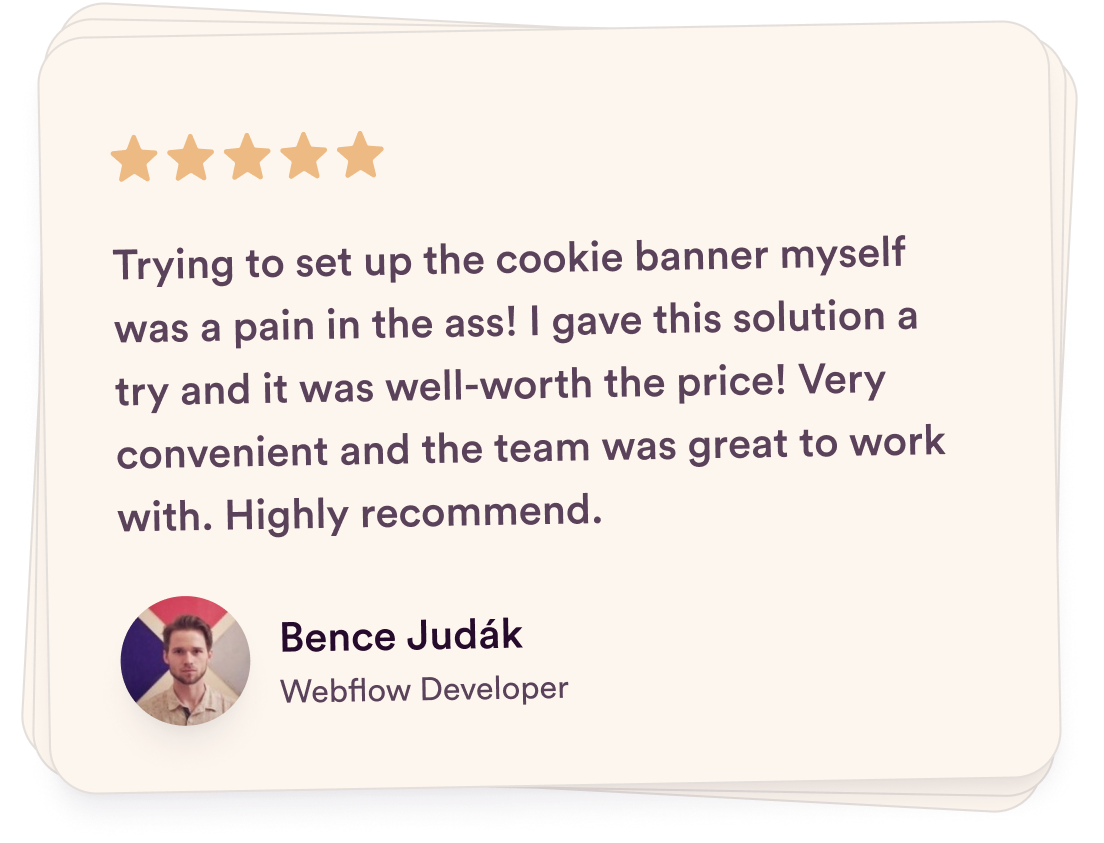 Webflow Cookie Solution Testimonial