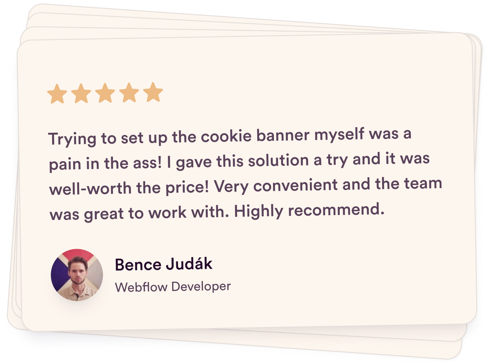 Webflow Cookie Solution Testimonial